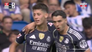 ¡En pared con Mbappé! Gol de Arda Güler para el 2-0 de Real Madrid vs. Real Sociedad