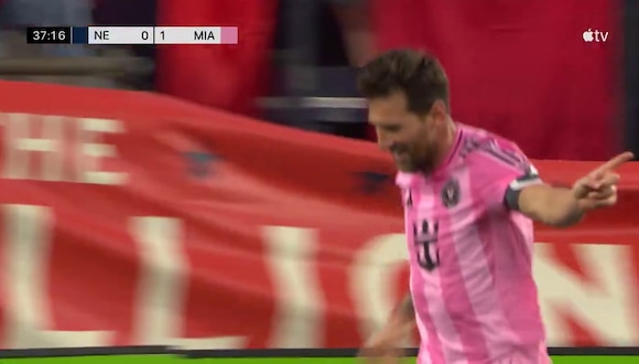 Segundo gol de Messi para el Inter Miami 2-0 New England | Video: AppleTV