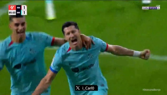 Gol de penal Lewandowski para el 2-1 en Barcelona vs. Osasuna. (Video: BEIN Sports)
