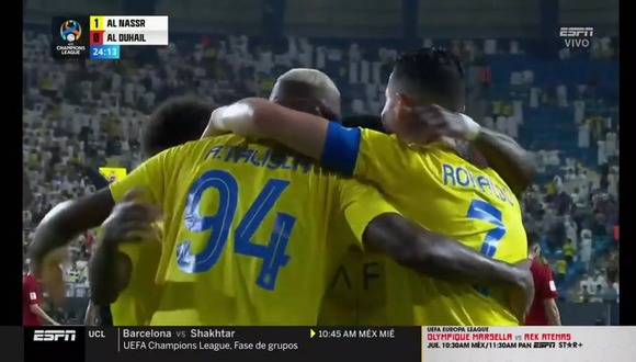 Asistencia de Cristiano Ronaldo en el 1-0 de Al Nassr vs. Al Duhail. (Video: ESPN)