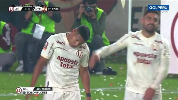Edison Flores anotó el 3-0 de Universitario vs. UTC. (Video: GOLPERU)