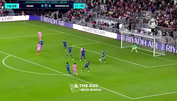 Gol de Lionel Messi para el 1-0 del Inter Miami vs. Kansas City por la Concachampions (Video: @MW_Media10)