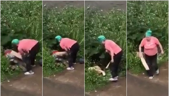 Espanta a ‘palazos’ a pareja que tenía relaciones sexuales en la calle . (Twitter)