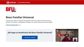 LINK BFU Bono Universal: los beneficiarios y cómo hacer el cobro