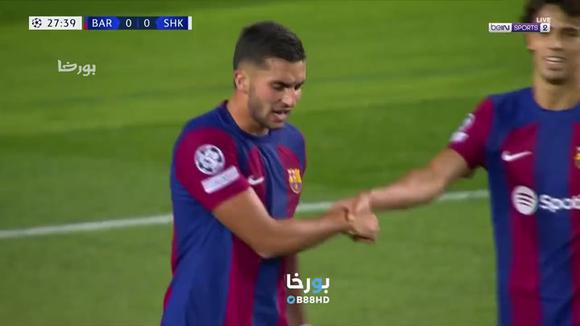 Tras revisión del VAR: Gol de Ferran Torres para el 1-0 de Barcelona vs. Shakhtar. (Video: BEIN Sports)