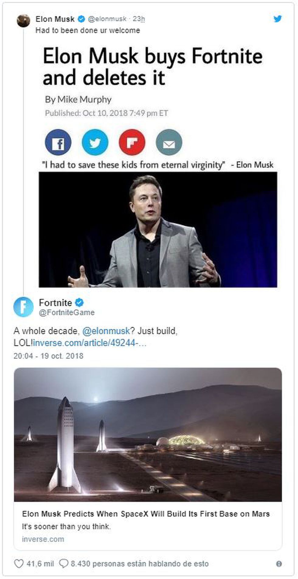 Fortnite ¿Elon Musk amenaza con hacerse del Battle Royale? Te contamos