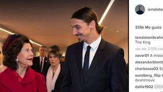 Ibrahimovic y su sutil comentario en una foto acompañado de la Reina de Suecia