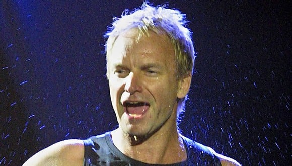 Sting actúa durante un concierto en Caracas, Venezuela, el 18 de enero de 2001, como parte del Festival Pop de Caracas (Foto: Juan Barreto / AFP)