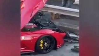 Pésimo servicio: jugador de la Serie A dejó su Ferrari en el lava autos y lo estrellaron [VIDEO]