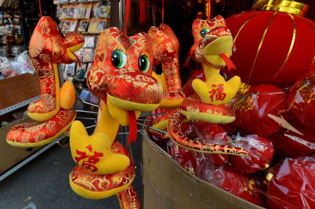 La tradición china proclama que una serpiente en la casa es una buena señal porque significa que la familia no pasará hambre y que los niños nacidos en el año de la serpiente serán astutos, inteligentes y sabios. (Foto: Mark Ralston / AFP)