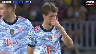 Aparecen los fantasmas del 8-2: Müller anota el 1-0 en Barcelona vs. Bayern Munich [VIDEO]