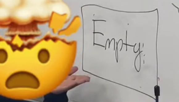 Un video viral muestra el acertijo visual de las distintas formas que la palabra "EMPTY" puede ser deletreada. | Crédito: @thechristianteacher63 / TikTok