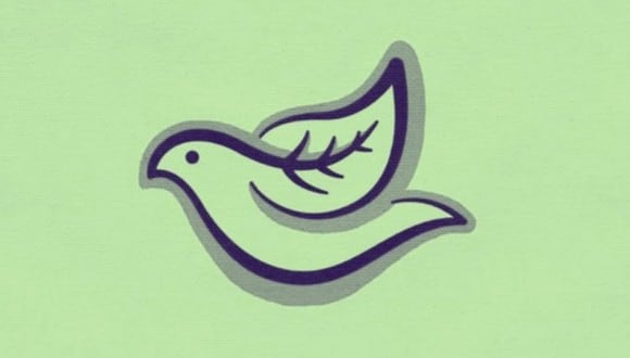 En esta imagen, cuyo fondo es de color verde, se aprecia el dibujo de un ave y el de una hoja. (Foto: MDZ Online)