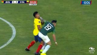 A minutos del final: Algarañaz vio la roja tras manotazo a Mejía en Colombia vs. Bolivia [VIDEO]