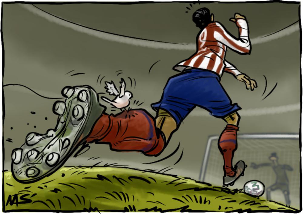 Esta es la imagen de Federico Valverde como si fuese un 'Pajarito' sobre Morata. (Foto: Yesnocse)