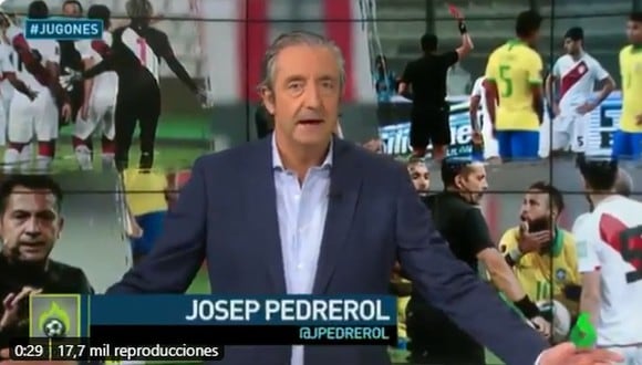 Así informó 'El Chiringuito' sobre el árbitro Julio Bascuñán tras el Perú vs. Brasil. (La Sexta)