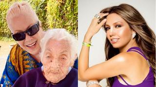 Thalía y Laura Zapata celebraron los 104 años de su abuela Eva Mange