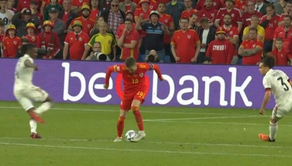 Aaron Ramsey dio la asistencia para el gol del empate de Gales ante Bélgica. (Captura: ESPN)