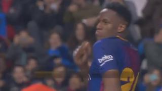 ¡Un espectáculo! Yerry Mina marcó su primer gol con el Barcelona y festejó al ritmo del salsa choke