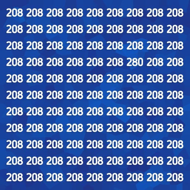 Ubica en el menor tiempo posible los números diferentes al resto en este acertijo visual que lo logra resolver solo el 10%. (Fotos: Facebook/genial.guru)