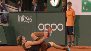 Zverev se lesiona el tobillo: el tenista rompe en llanto y no continuará el duelo ante Nadal