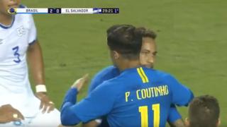 ¡Goleada! Coutinho anotó el 3-0 antes del término del primer tiempo ante El Salvador [VIDEO]