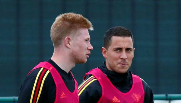 Hazard y De Bruyne salieron lesionados en el duelo de octavos frente a Portugal. (Foto: Reuters)
