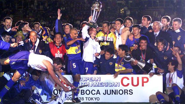 José Pereda como parte del plantel de Boca Juniors, que hizo historia al vencer al Real Madrid. (Difusión)