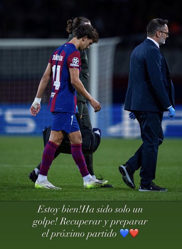 Mensaje de Joao Félix tras salir lesionado en el Barcelona vs. Shakthar. (Foto: Getty Images)