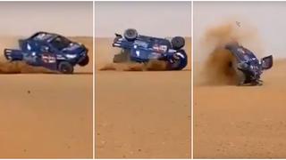 ¡Le dijo adiós a la carrera! El terrible accidente que sufrió un piloto tras brutal volcadura de coche en el Dakar 2020 [VIDEO]