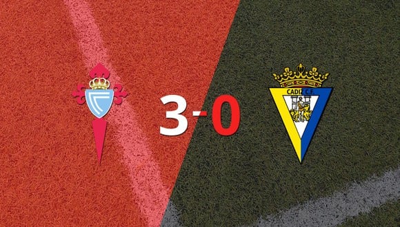 Celta goleó 3-0 a Cádiz con doblete de Iago Aspas