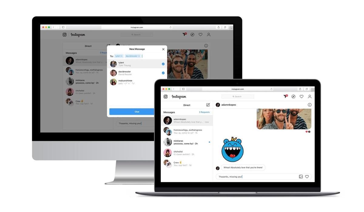 Así se podrán enviar los mensajes directos desde la web de Instagram. (Foto: Instagram)