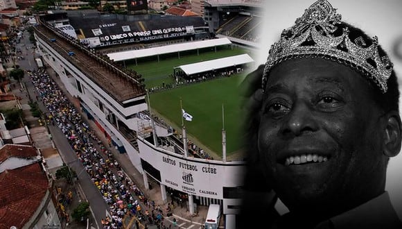 Cientos de hinchas se hacen presentes en el estadio del Santos para despedirse de Pelé (Foto: composición Depor/Reutesr).