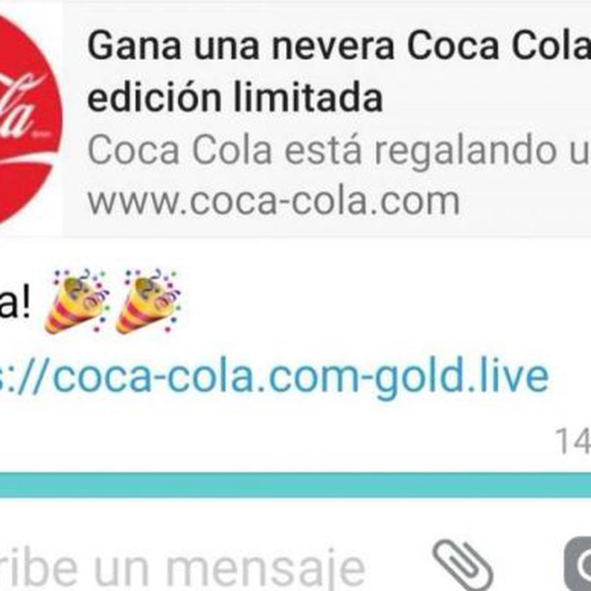 Te ha llegado el mensaje de las neveras de Coca Cola por Whatsapp
