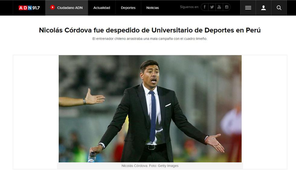 Universitario de Deportes: así informó la prensa chilena la salida de Nicolás Córdova del plantel crema | FOTOS