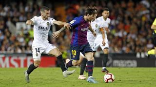 Con doblete de Lionel Messi, Barcelona logró salvar un empate 2-2 ante el Valencia en el Camp Nou