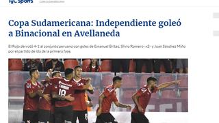 Binacional cayó ante Independiente por la Copa Sudamericana y así reaccionó la prensa argentina [FOTOS]