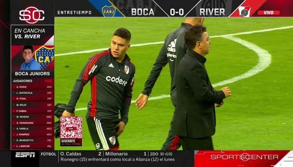 Juanfer salió lesionado del Boca vs Ricer (Foto: ESPN)