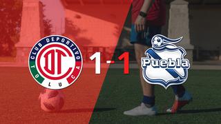 Toluca FC y Puebla se reparten los puntos y empatan 1-1