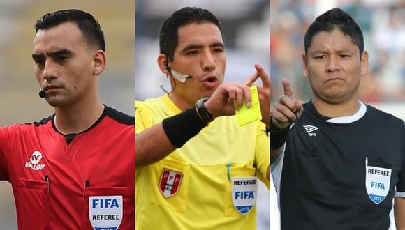 Augusto Menéndez, Diego Haro y Joel Alarcón arbitrarán a los tres grandes en la fecha 6 del Apertura. (Foto: Composición Depor / GEC)