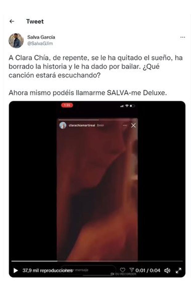 Clara Chía y su supuesta reacción a la “BZRP Music Session #53″ (Foto: Salva García / Twitter)