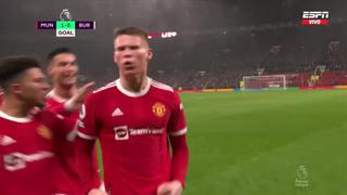 Madrugó al rival: Cristiano controló y McTominay anotó el 1-0 en el United vs. Burnley [VIDEO]