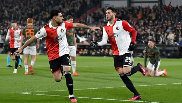 Gol de Santiago Giménez para el 1-0 del Feyenoord vs. Shakhtar por la Europa League (Foto: Getty Images).