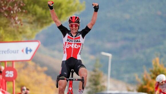 Tim Wellens ganó la Etapa 14 de la Vuelta a España entre Lugo y Ourense. (Twitter)