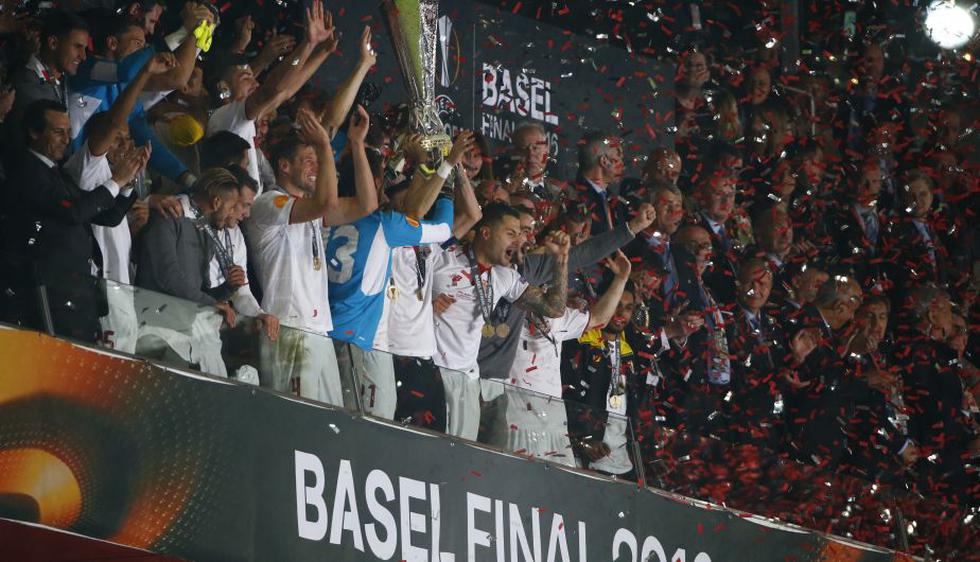 Mira las mejores imágenes de las celebraciones del Sevilla tras lograr el título de la Europa League.