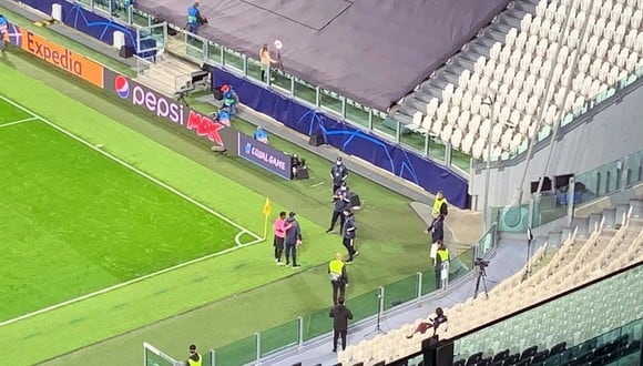 Ansu Fati tras el final del encuentro entre Barcelona y Juventus por Champions League.