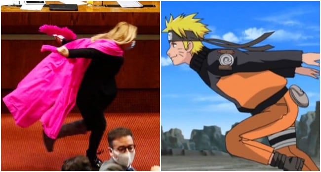 Diputada de Chile corrió como Naruto tras la aprobación de una reforma de ley. (Fotos: Twitter)
