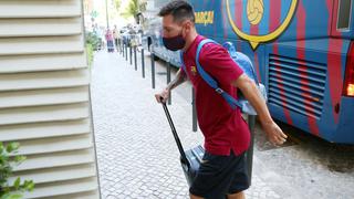 Con maleta para varios días: el Barça llegó a Lisboa para el duelo por cuartos de final de Champions League