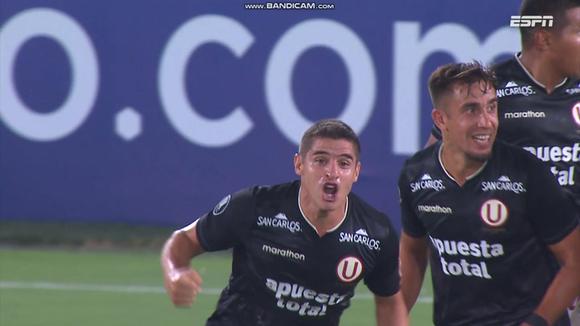 Gol de Aldo Corzo para el 1-0 de Universitario vs. Junior por Copa Libertadores. (Video: ESPN)