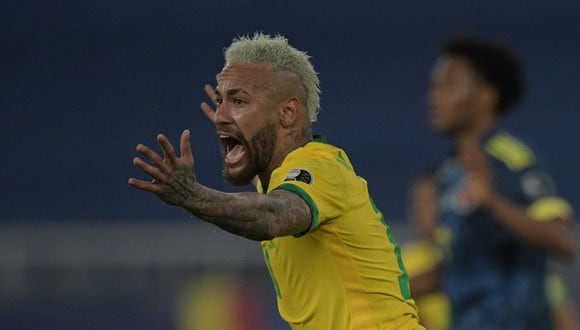 Neymar discutió con Miguel Borja luego del 2-1 de Brasil vs. Colombia. (Foto: AFP)
